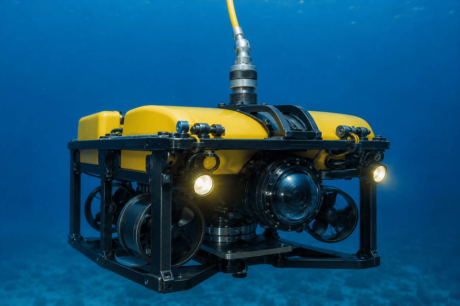 ROV Components Close-up of an ROV thruster and camera system
